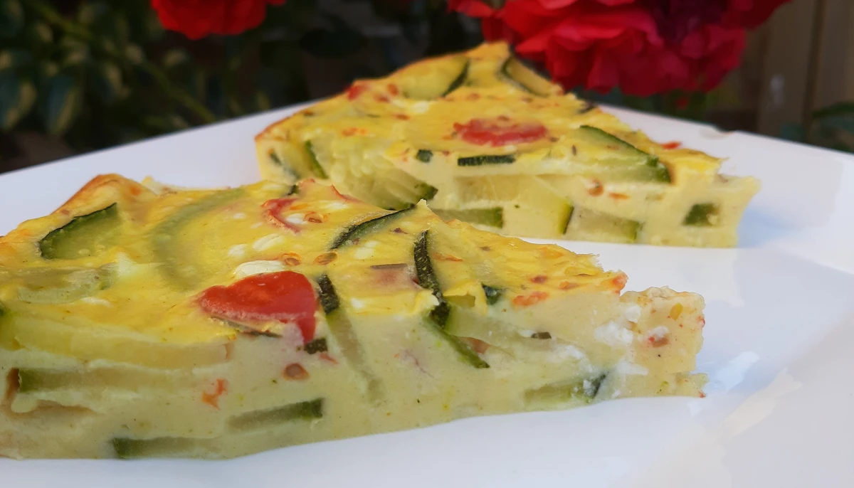 Flan courgettes, tomates et feta