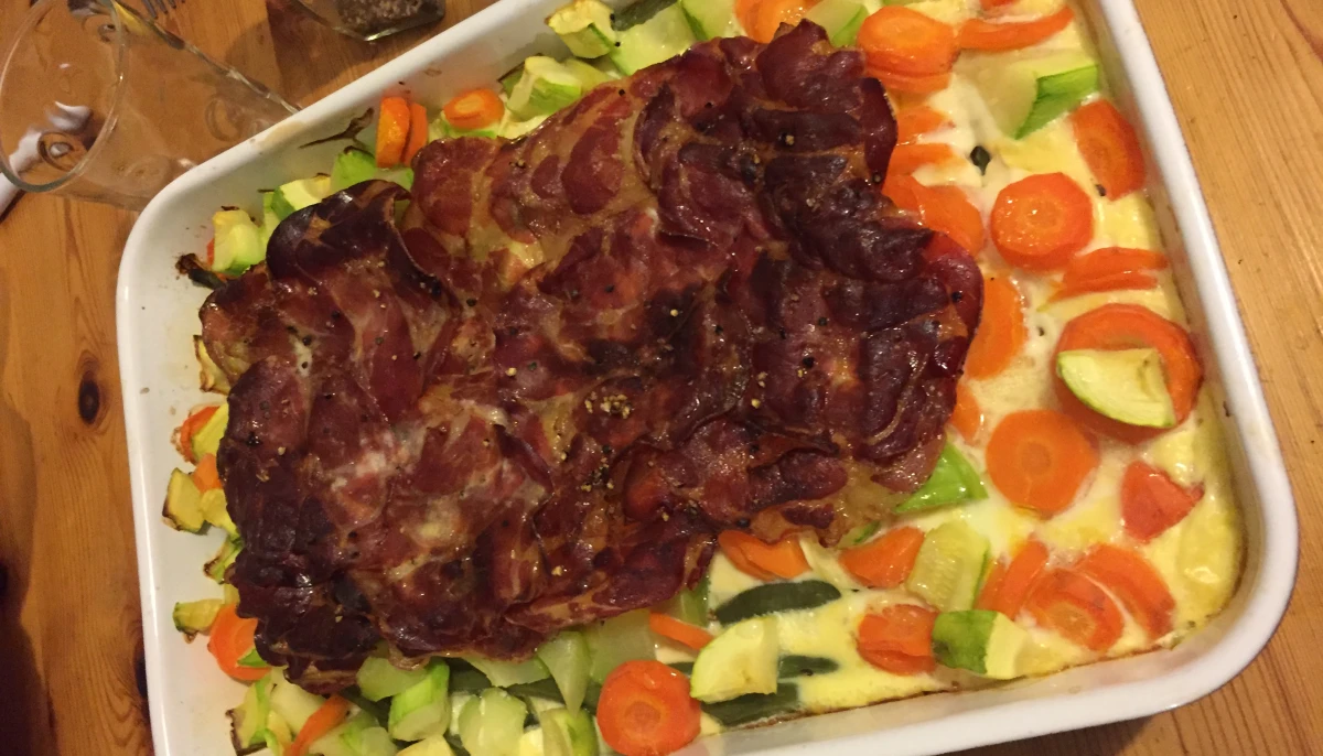 Flan de légumes au bacon