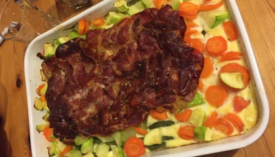 Flan de légumes au bacon