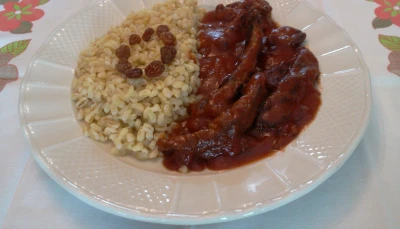 Foie de porc aux raisins