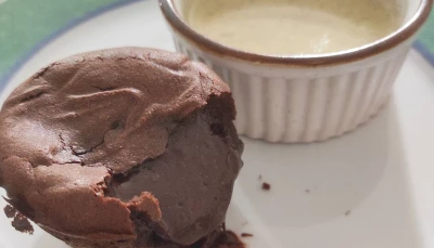 Fondant et sa crème anglaise maison
