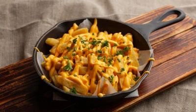 Frites sans friteuse et sauce cheddar