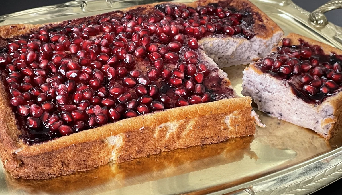 Gâteau au fromage blanc et grenade