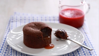 Gâteau choco coeur caramel tendre