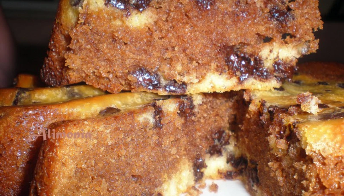 Gâteau chocolat façon stracciatella au micro-onde