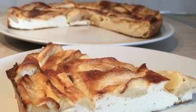 Gâteau de fromage blanc aux pommes N°2