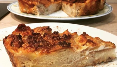 Gâteau de pain perdu aux pommes