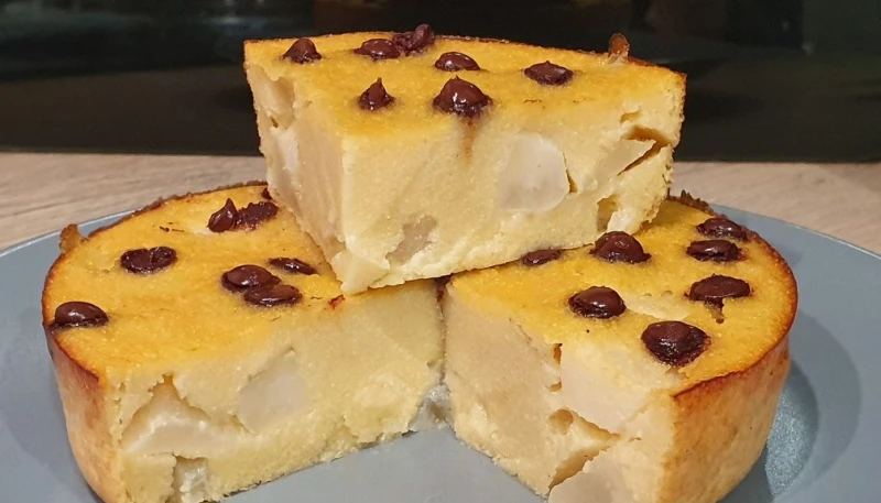 Gâteau de semoule poire-pépites de chocolat