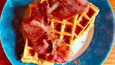 Gaufres salées (gruyère bacon)