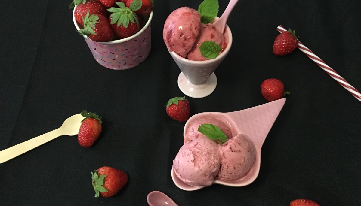 Glace sans œufs et sans sorbetière à la fraise