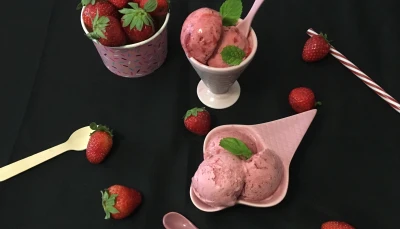 Glace sans œufs et sans sorbetière à la fraise