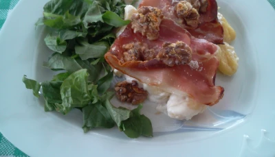 Gnocchis au jambon cru et aux noix