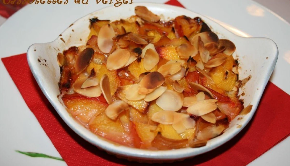 Gratin d'abricots aux amandes