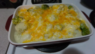 Gratin de brocolis et choux-fleurs