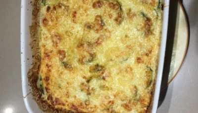 Gratin de courgettes aux lardons