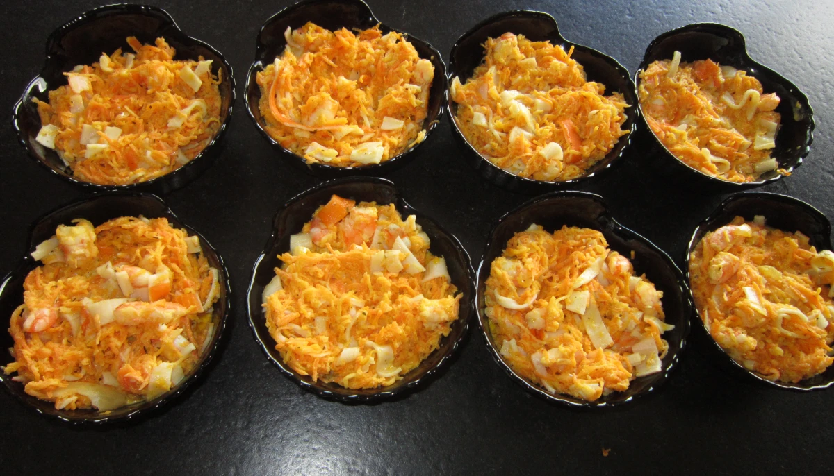 Gratin de crevettes aux carottes