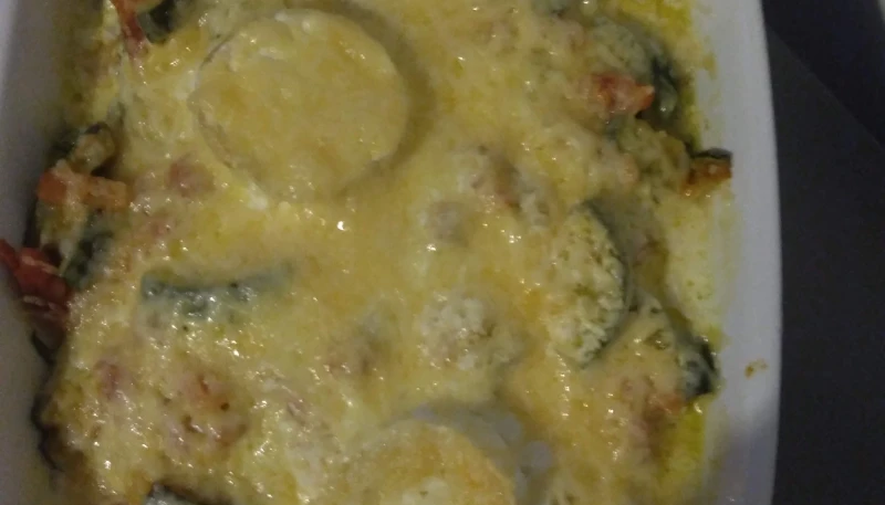 Gratin de crozets aux courgettes lardons et chèvre