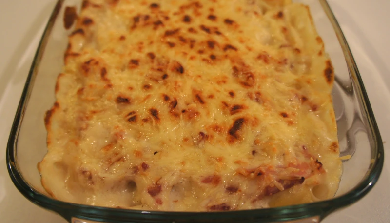 Gratin de gnocchi bacon parmesan