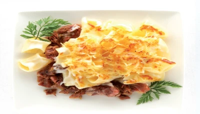 Gratin de gros coudes au confit de canard