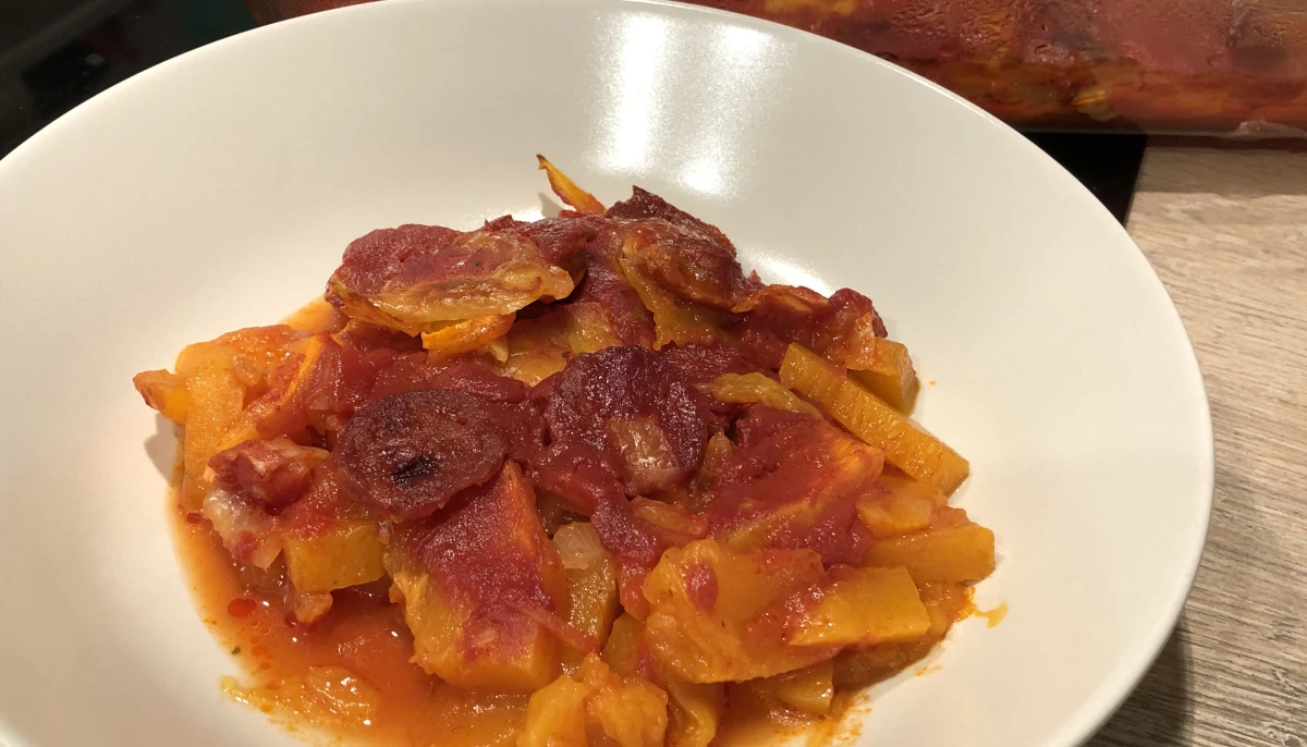 Gratin de potiron-chorizo-mozzarella