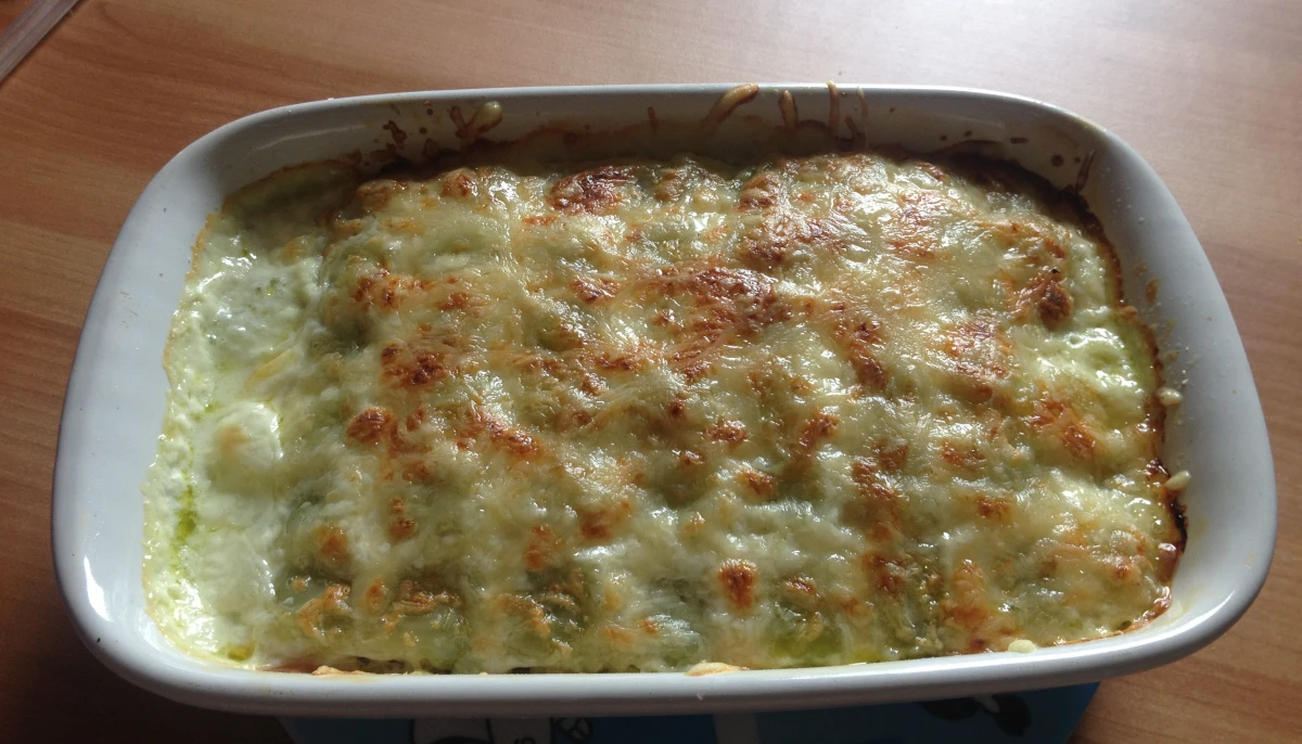 Gratin de ravioles au saumon