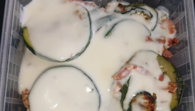 Gratin lardons courgettes