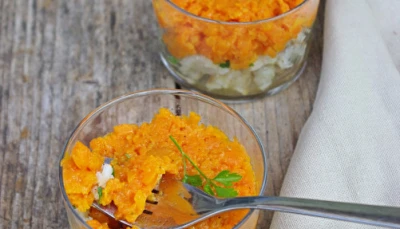 Hachis de poisson et purée de carottes