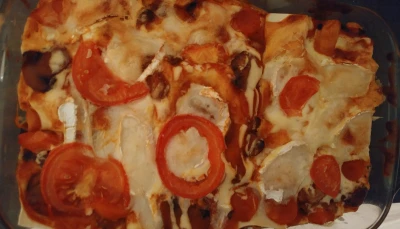 Lasagnes chèvre tomates basilic