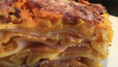 Lasagnes de courge shiatsu au bacon fumé