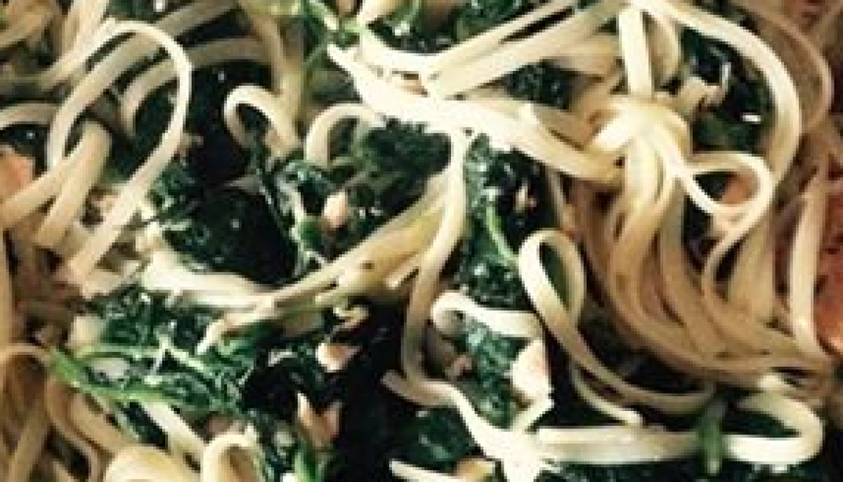 Linguines au saumon, crème légére et épinard