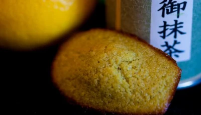 Madeleines au citron et thé vert matcha