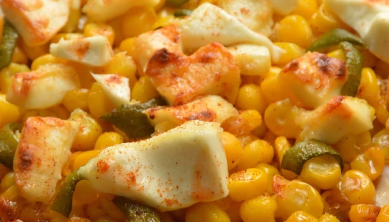 Maïs et poivron rôti au chèvre