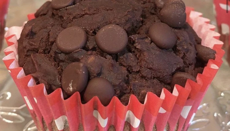 Mini brownies healthy double chocolat