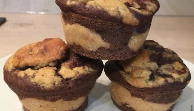 Minis Bananabread-muffins marbrés