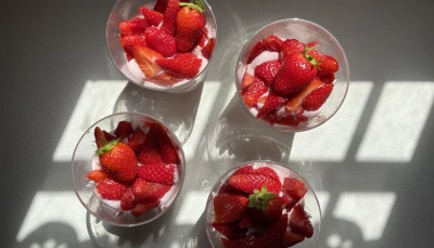 Mousse aux fraises en verrines