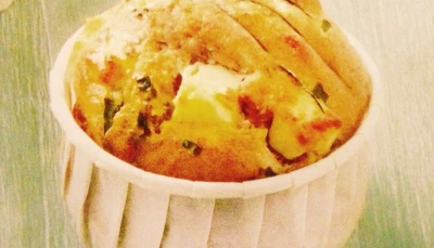 Muffins feta et herbes fraîches.