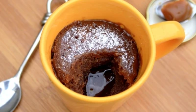 Mugcake chocolat caramel au coeur coulant ♥