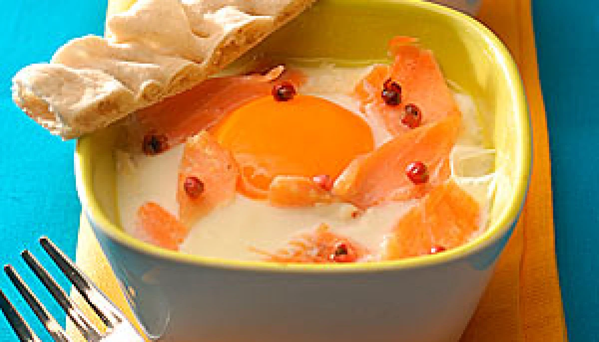 Oeufs cocotte au saumon fumé