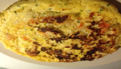 Omelette au surimi et fromage