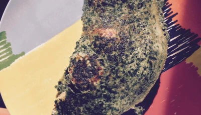 Omelette aux épinard et saucisse de volaille