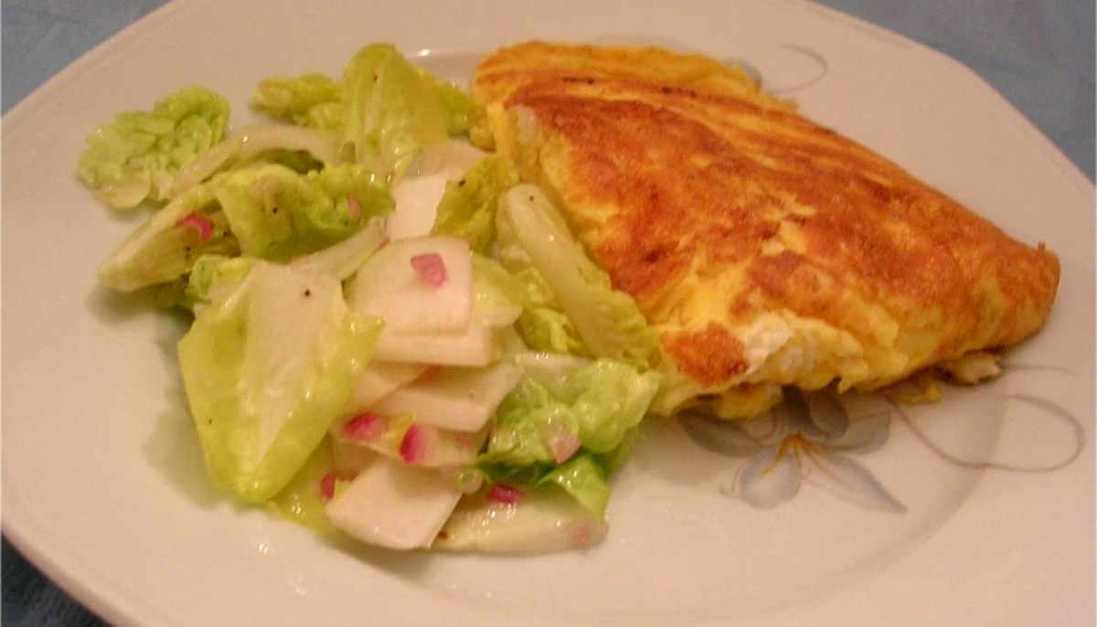 Omelette aux poireaux et pommes de terres