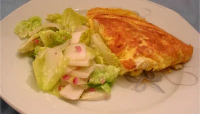 Omelette aux poireaux et pommes de terres