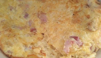 Omelette chips lardons