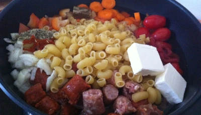 One Pot Pasta aux Merguez et Chipos