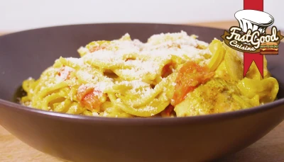 One pot pasta saumon/coco/curry