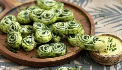 Palmitos feuilletés aux épinards