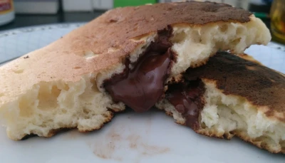Pancakes fourrés au chocolat ( sans lactose)