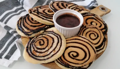 Pancakes tourbillons vanille / chocolat