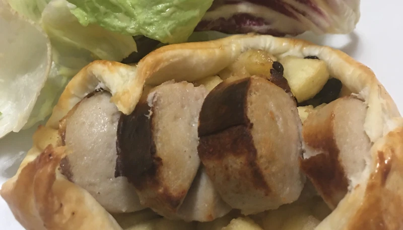 Panier feuilleté boudin pommes