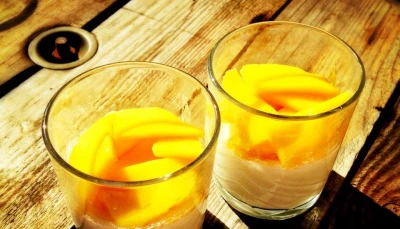 Panna cotta coco-mangue